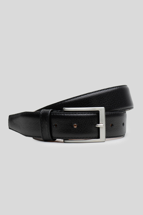 Black Italian calf leather belt