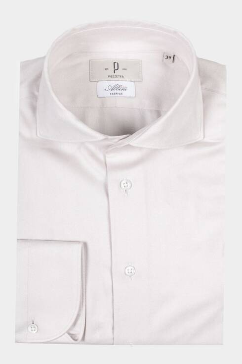 Cream Flannel Spread Collar Albini Shirt 