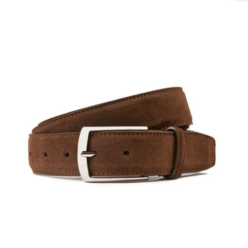  Brown suede leather belt