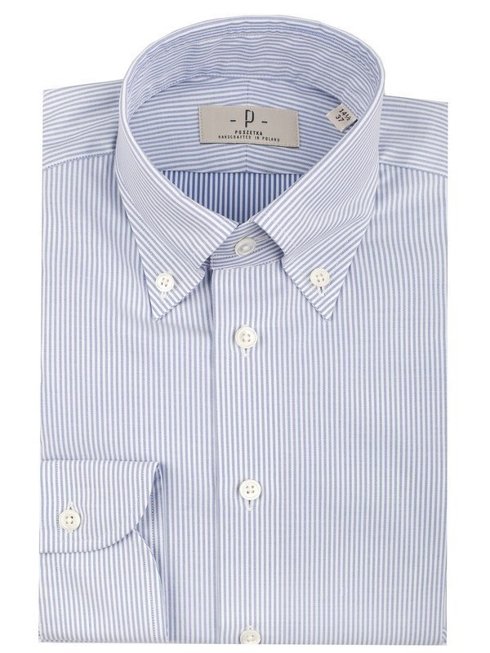  button down shirt with blue stipes