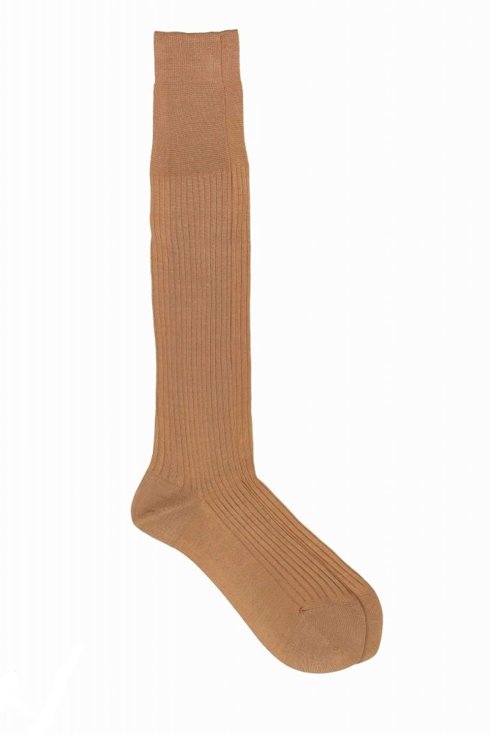 100% Mercerized Cotton Rib knee High Socks - Fil D`Écosse