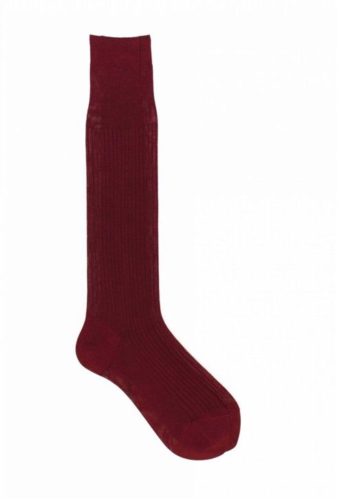 100% Mercerized Cotton Rib knee High Socks - Fil D`Écosse