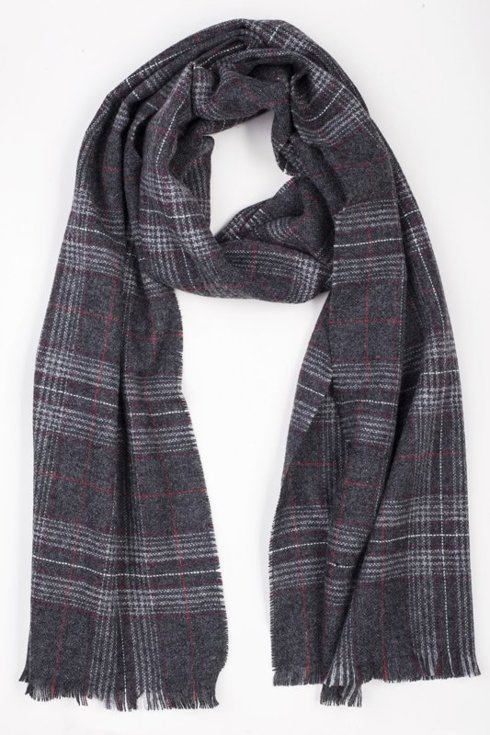 CHECKED CASHMERE SCARF