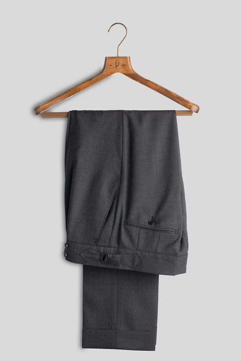 Charcoal Tropical Wool Trousers 
