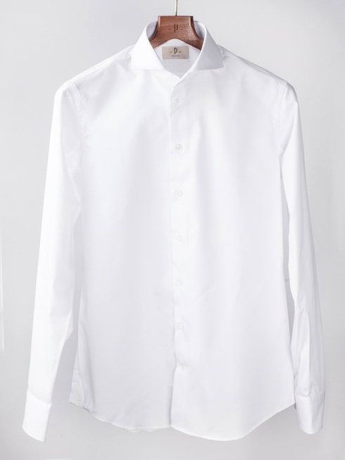 Classic White Spread Collar Shirt