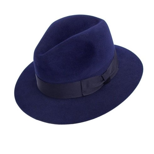 Fedora hat blue navy