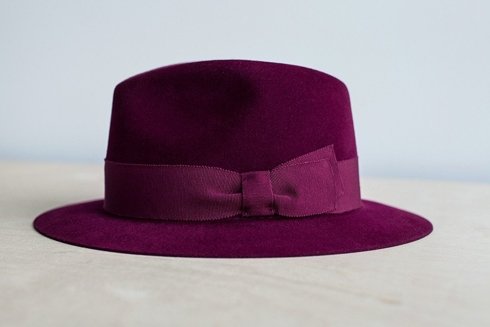 Fedora hat burgundy