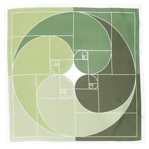 'Fibonacci Sequence' Silk scarf 45 cm