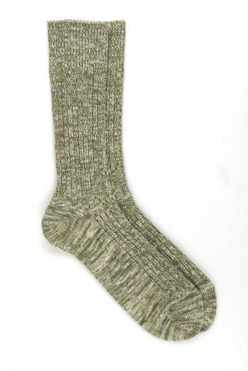 Green Ribbed Socks / Pedemeia