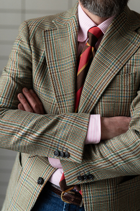 Green and Brown Checked Sportcoat