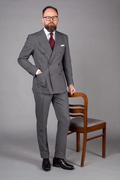 Grey double-breasted suit 'Portofino'