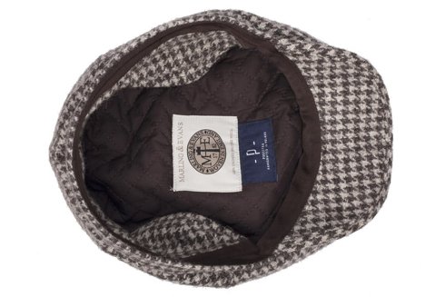 Houndstooth driver's cap with ear flaps Marling & Evans brown-beige