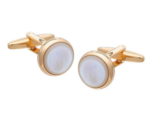 Mother of Pearl round cufflinks