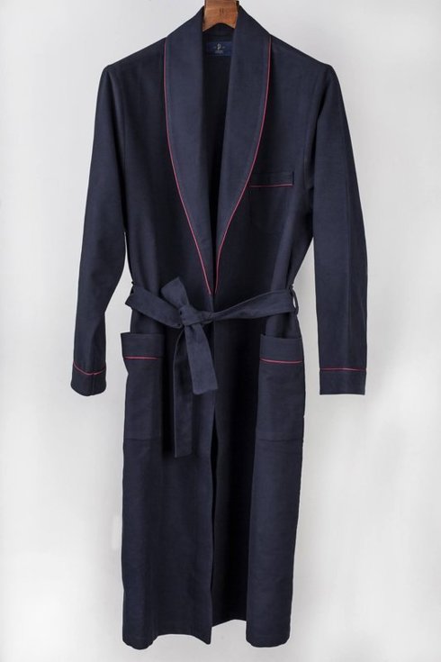 Navy dressing gown