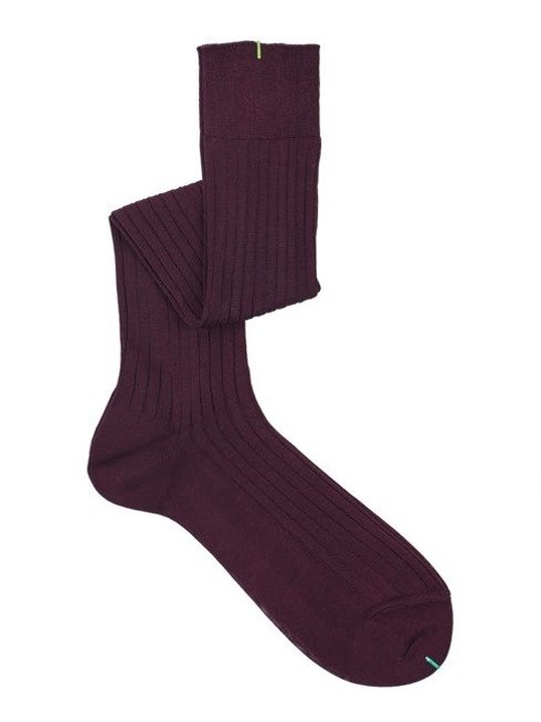 Over the calf socks burgundy