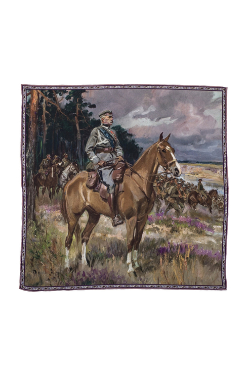 Pocket Square 'Piłsudski on Horseback' Wojciech Kossak