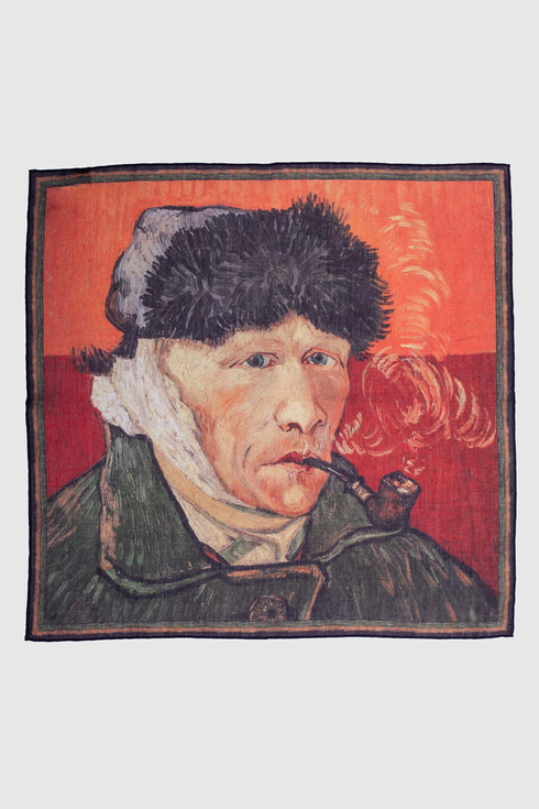 Pocket square 'Self-Portrait with Bandaged Ear and Pipe' Vincent van Gogh