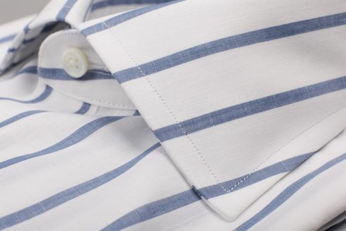 Stripped semi spread collar shirt Albini