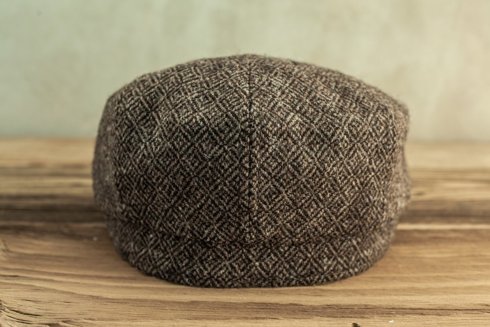 brown wool diamond wave newsboy cap 