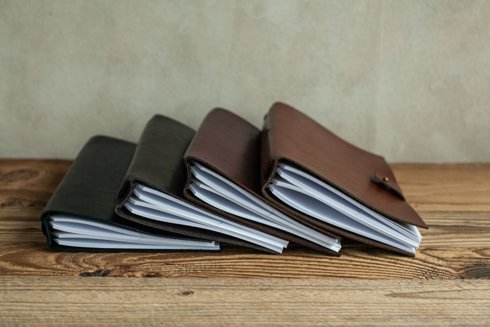 cherry leather notebook with refill