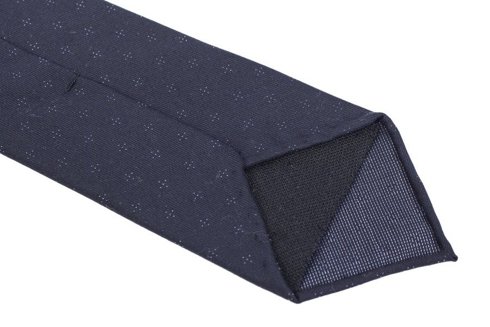 dark navy dotted untipped woolen tie 