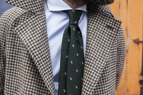 green silk tie 