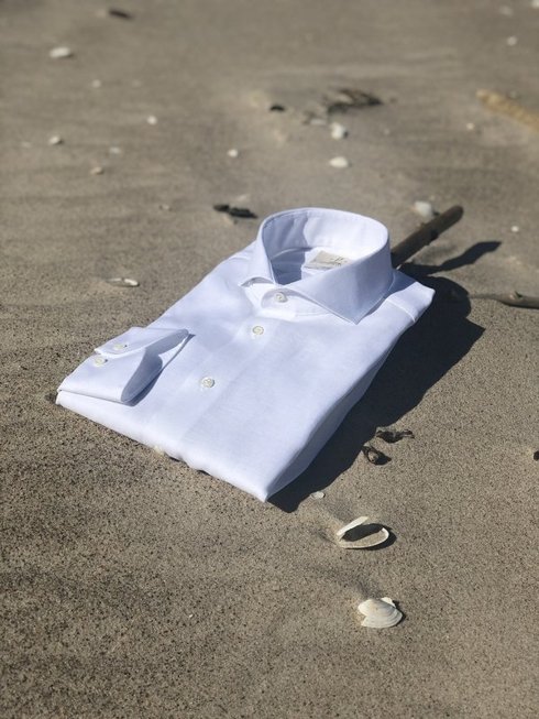 linen white cutaway shirt