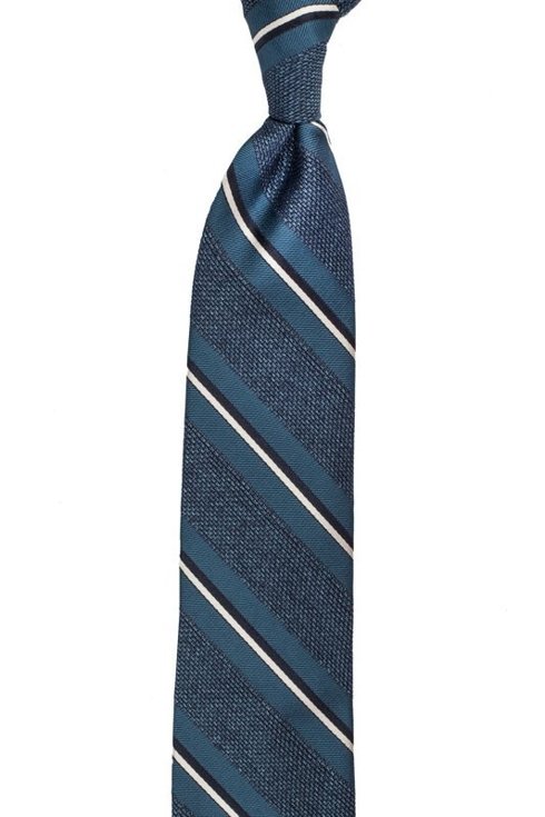 sea blue melange grenadine stripped tie