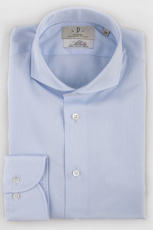 sky blue delicate stripes formal shirt with spread collar  Albini