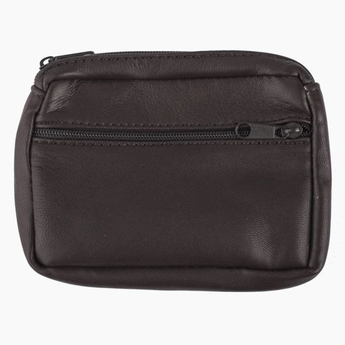wallet with zipper dark brown