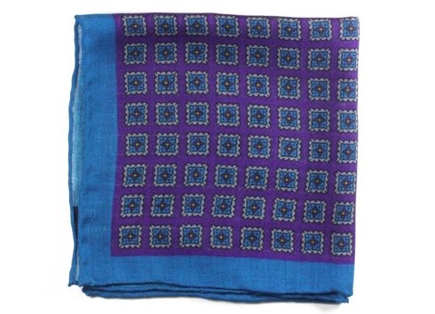 wool & silk geometric pocket square