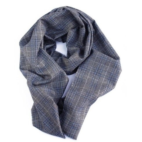woolen-cashmere scarf with check