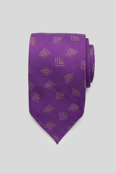 Fioletowy Krawat Wool Challis