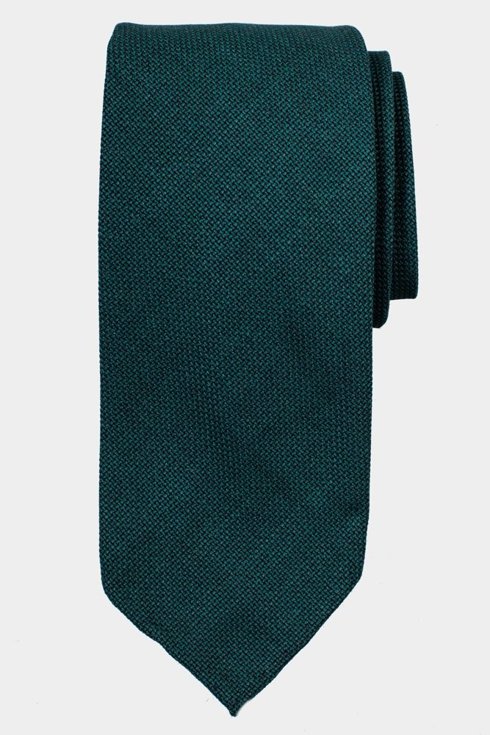 Zielony krawat wełniany Bluefeel bez podszewki