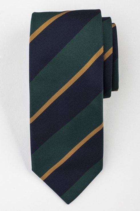 Krawat regimental z jedwabiu żakardowego z intensywną zielenią