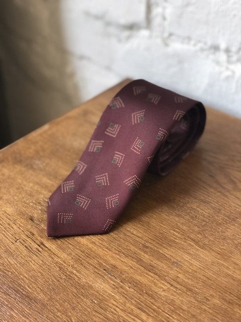 Krawat z jedwabiu Macclesfield burgundowy