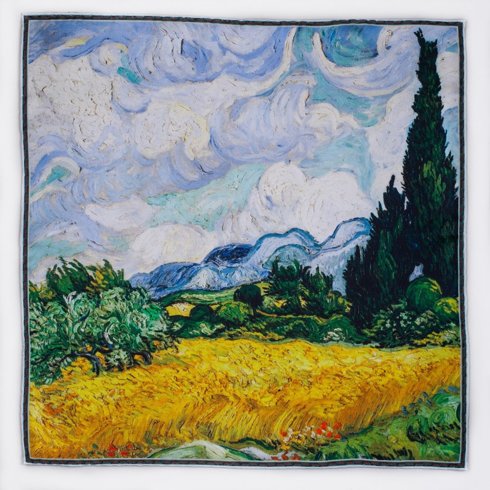Poszetka "Pole pszenicy z cyprysami Vincent van Gogh