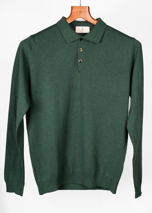 Zielony sweter typu polo