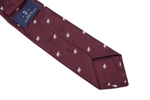 jedwabny burgundowy krawat w słonie